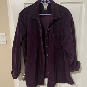 L.L. Bean Women's Deep Purple Corduroy Shirt Jacket